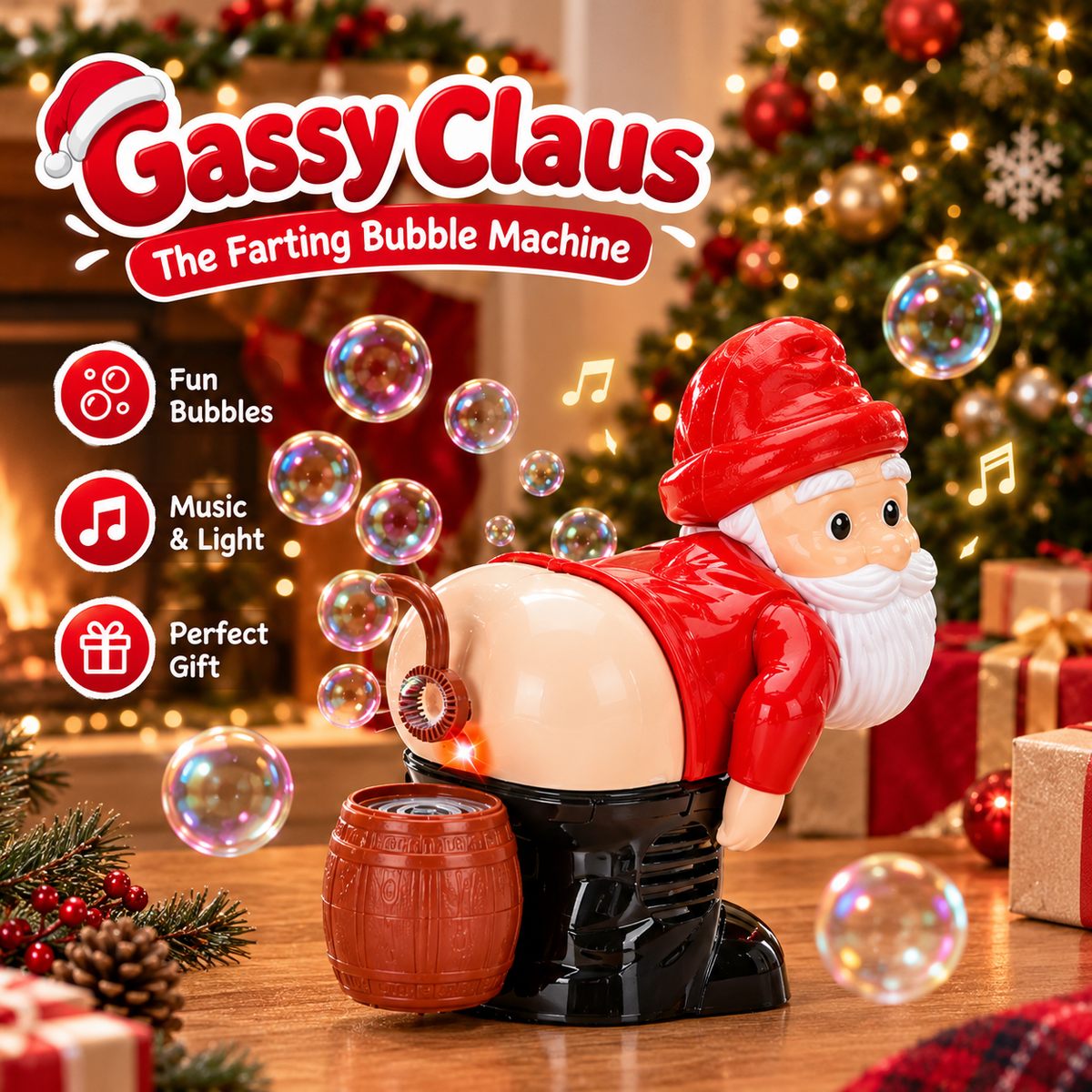 Cheeky Santa Bubble Machine